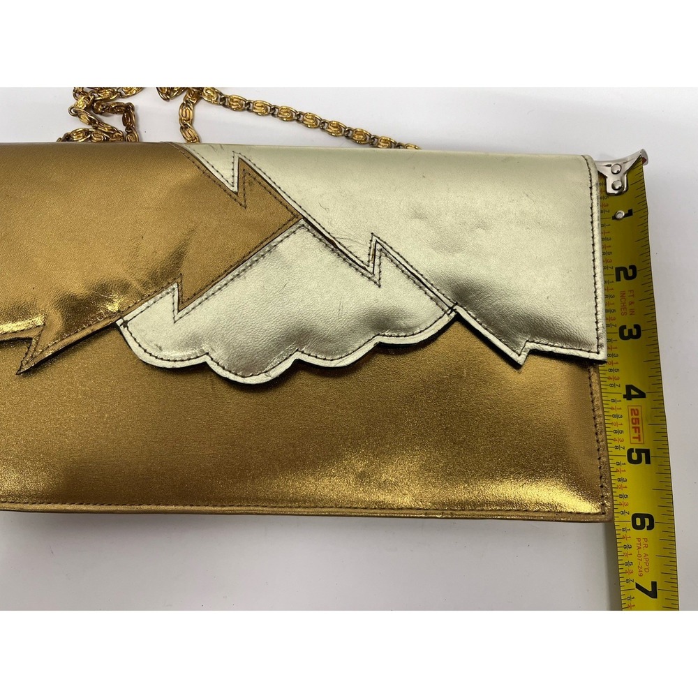 Vintage Monzo & Franco Gold Clutch Handbag - Ladies Chain Purse - Picture 6 of 7